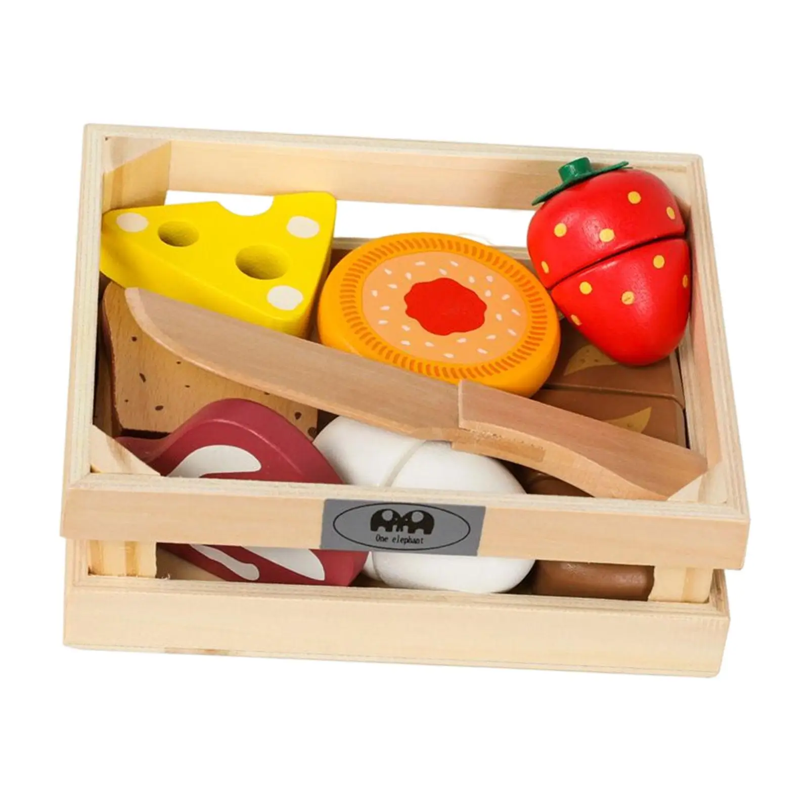 Simulation Kitchen Pretend Toy, Wooden Play Food Sets, Montessori Educational Toys