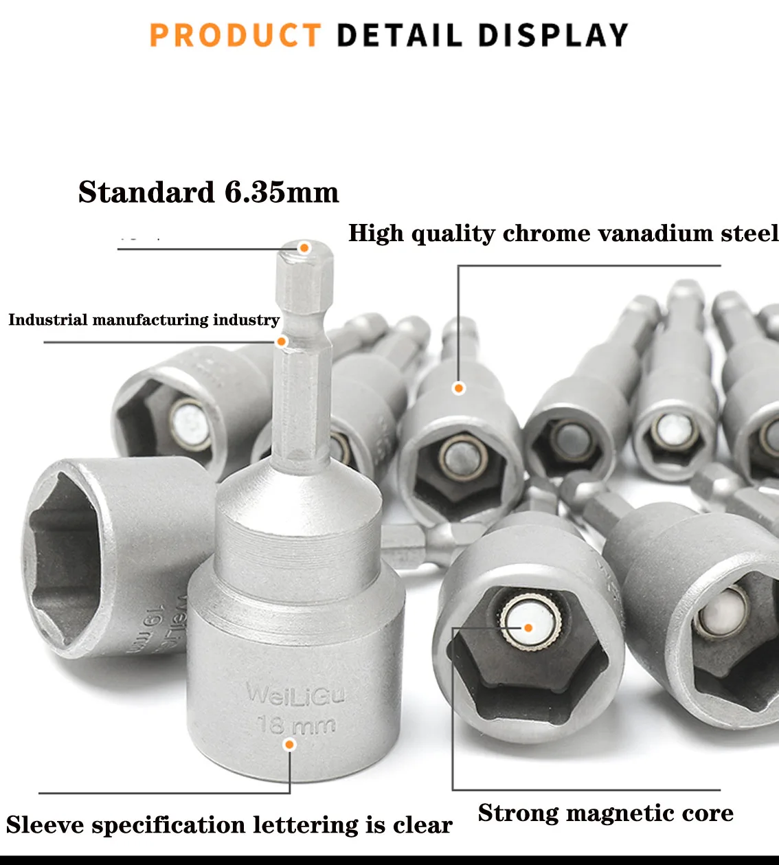 1Pcs English 65-150 Long Electric Drill Pneumatic Internal And External Hexagonal Handle Screwdriver Wrench Set 1/4 Socket Head