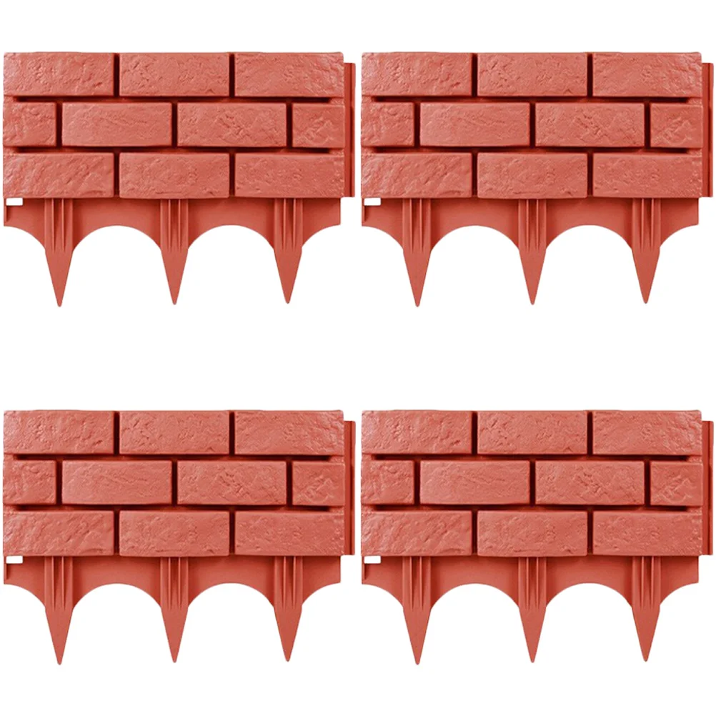 

4pcs Fence Decorative Board Outdoor Plastic Garden Patio Lawn Edging Border Plastic Landscaping Fence Fencing Yard Tree