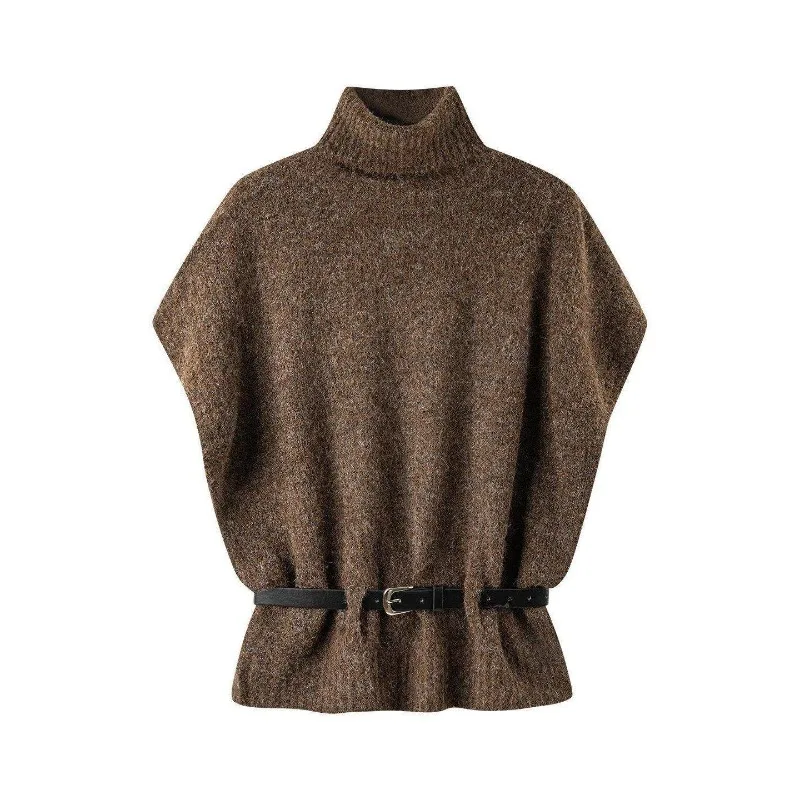 

Top Coat Sweater Waistcoat Woman Spring Choker Sense of Design Overlapping Knitting New Comfortable Brief Minority Individuality