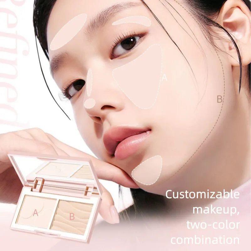 Novo Dual-color Setting Powder Compact Controls Oil, Conceals Blemishes, Holds Makeup, Brightens Makeup, And Provides Soft Focus