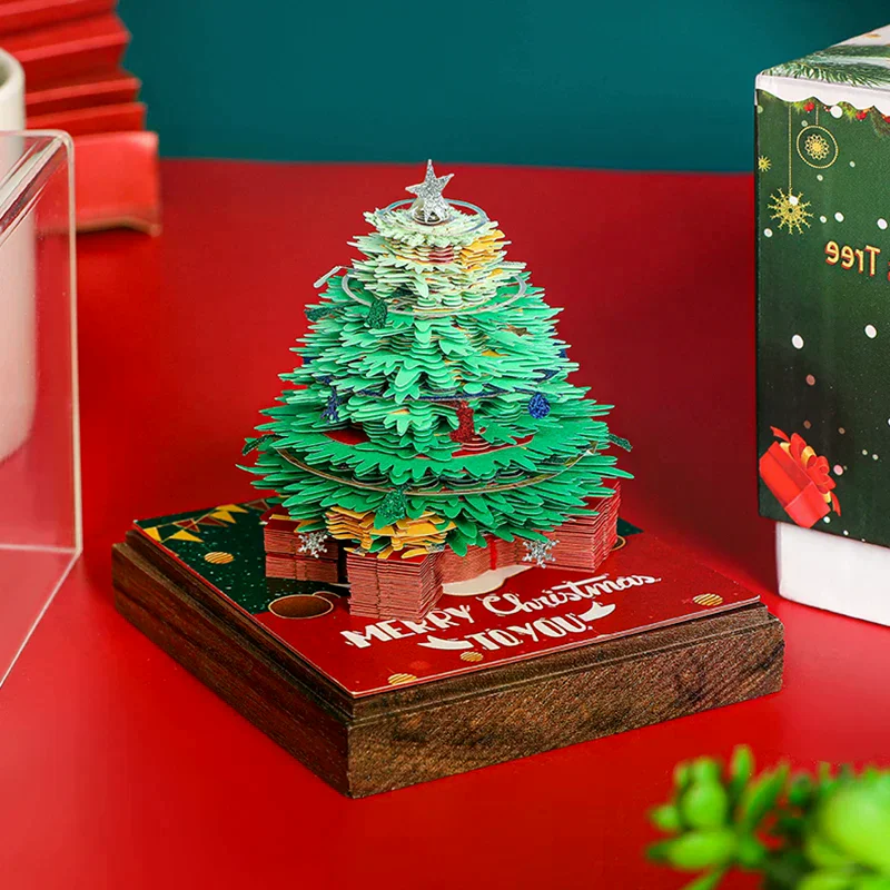 Blocco note del calendario dell'albero di Natale 3D 2026 Calendario a strappo Intaglio della carta Arte Nota adesiva fai da te Decorazioni per il desktop per i regali di Capodanno
