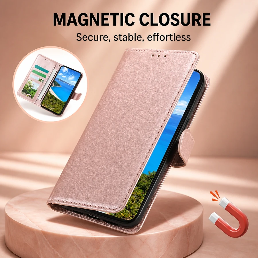 Wallet High-quality Card Slot Photo Frame Kickstand Magnetic Flip Leather Case For For Samsung Galaxy S26 FE A18 A27 A37 A57