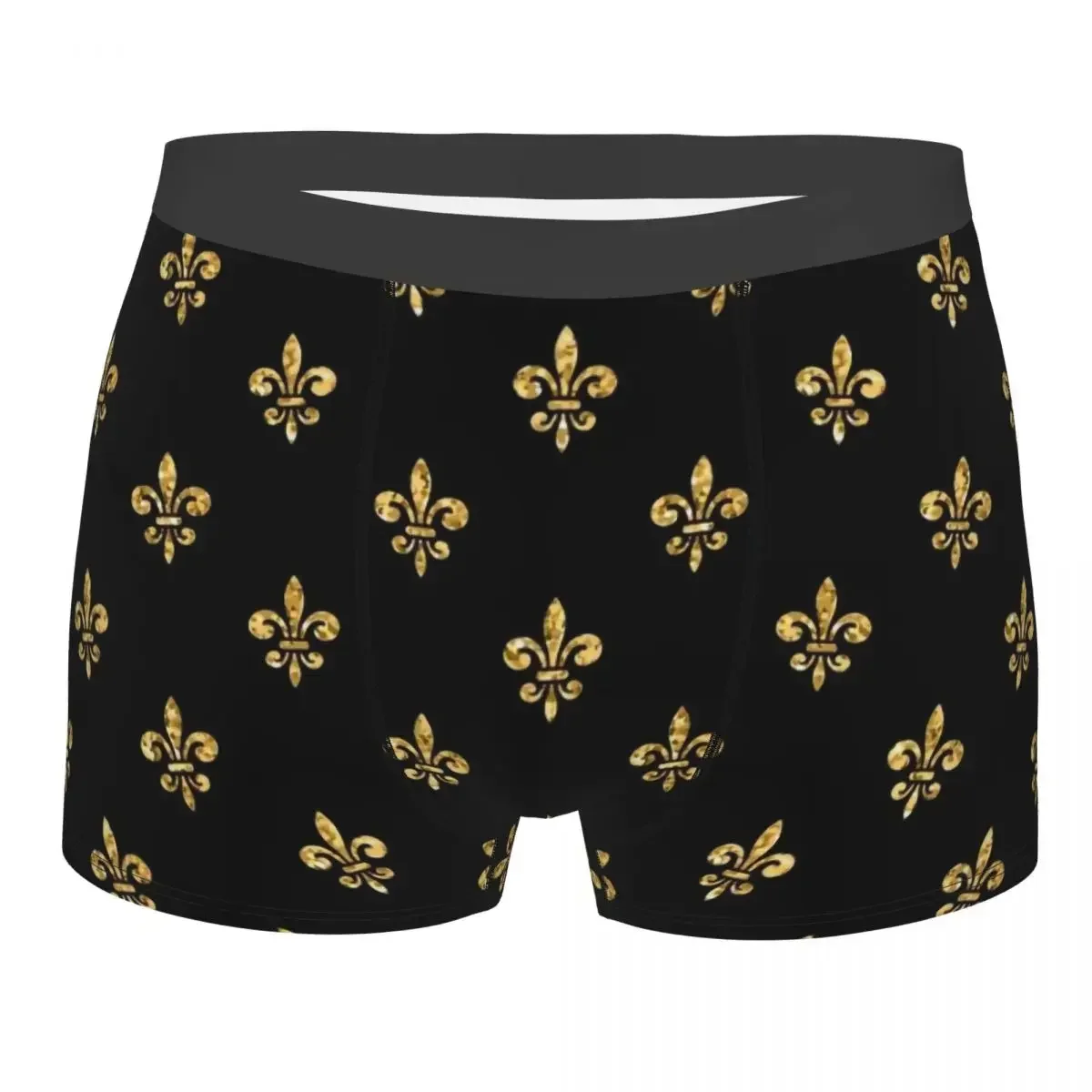 Men's Fleur De Lis Lily Flower Boxer Shorts Panties Soft Underwear Florence Male Novelty Plus Size Underpants