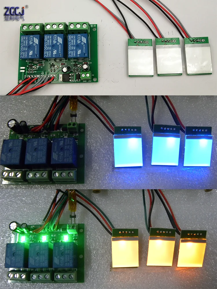 three ways touch relay board 12V 24V 3 channels normal open normal close touch relay module