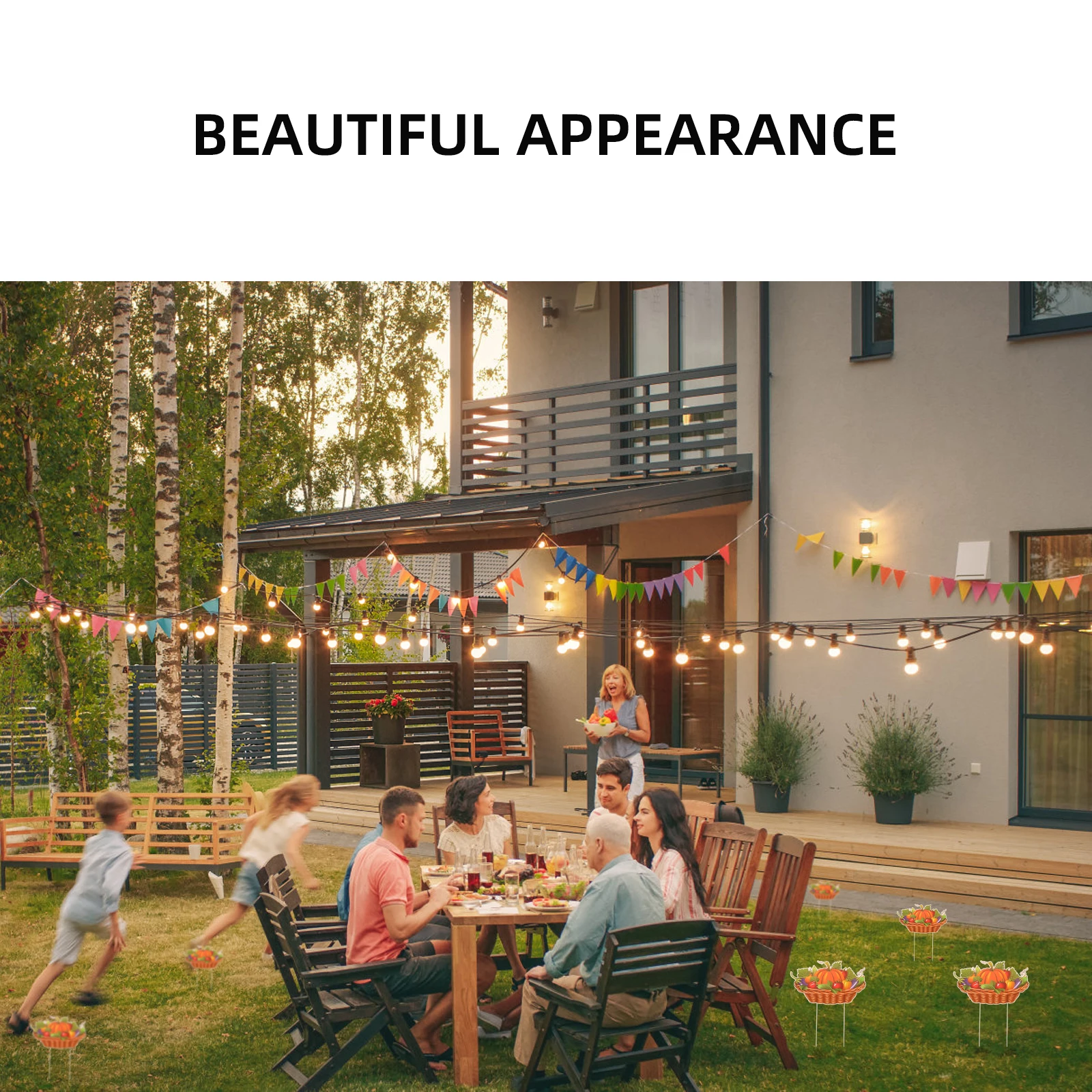 

Thanksgiving Garden Stakes Fall Decor Yard Sign Outdoor Decoration Lovely Lawn Inserts Festive Patterns Vivid Colors Sturdy