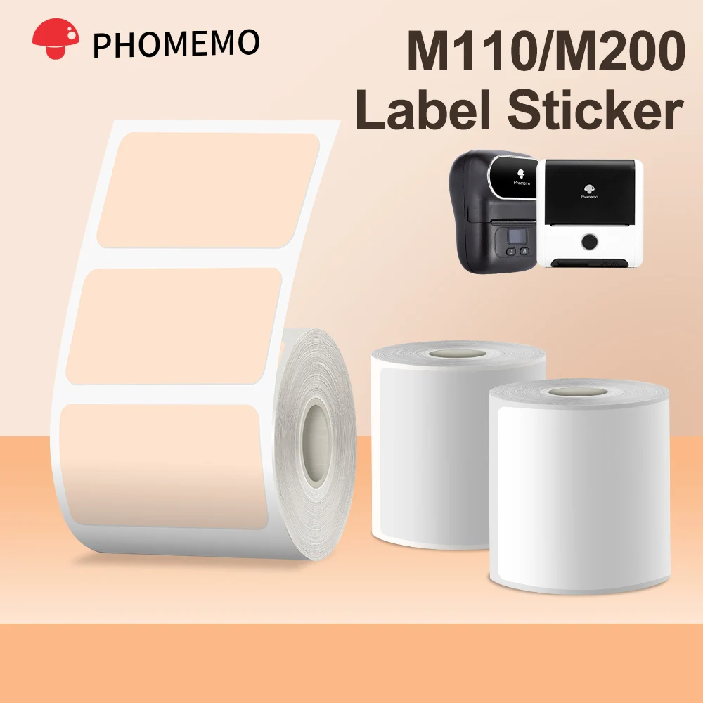 Phomemo M110 Thermal Label Printer Labels for Home Office Labels Colorful Adhesive Paper Round Square Printable Sticker Paper