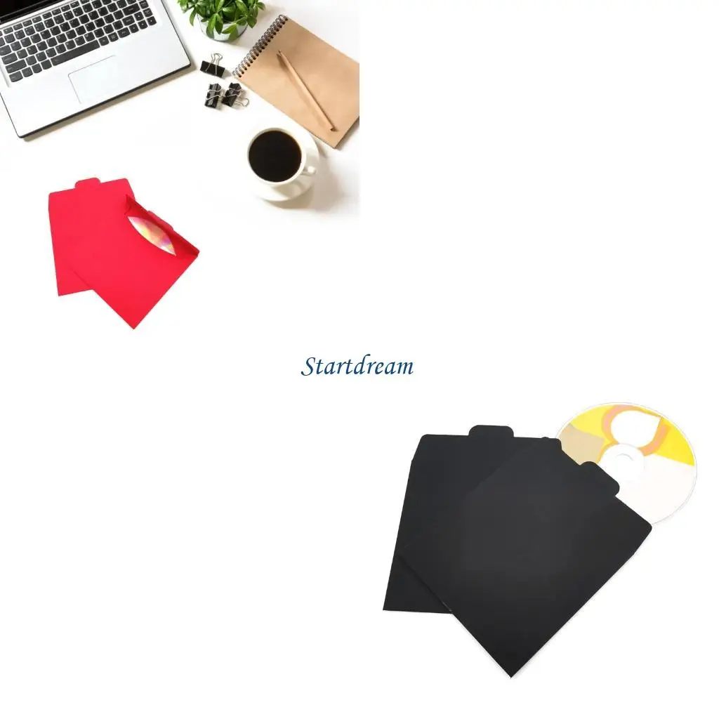 

50Pcs Paper CDs Sleeves Storage Envelopes for Discs Documents Office Organizers K92C