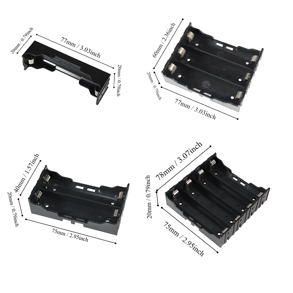18650 Battery Holder Box 1X 2X 3X 4X 18650 Power Bank Case 1 2 3 4 Slot Battery Storage Cases with Hard Pin DIY Arduino