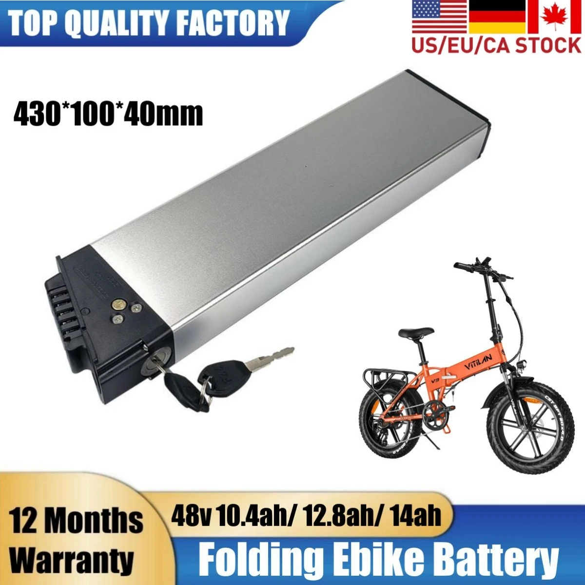 DCH006 48V 10.4Ah 12.8Ah 14Ah Ebike Battery Pack for Samebike LO26 20LVXD Engine Pro Bezior X500 VitiLan V3 E-Bike Battery