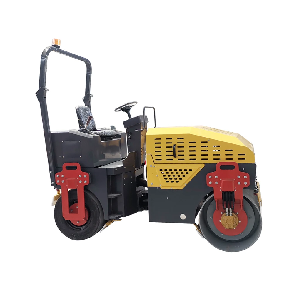 Compact Road Roller Machine Portable 1 Ton 1.5 Ton 2 Ton Ride On Tandem Small Compactor Two Wheel Vibrating Drum Road Roller