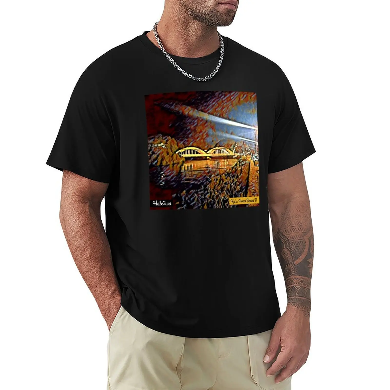 Ku'u Home Series: Rainbow Bridge, Hale'iwa T-Shirt Stylish Print Short Sleeve Tee