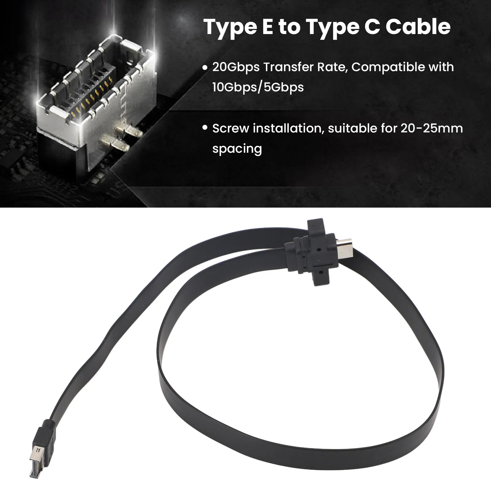 Type E to Type C Adapter Cable Type E to Type C Cable Front Panel Adapter 20Gbps Data Transfer Converter Cord 0.5M Length