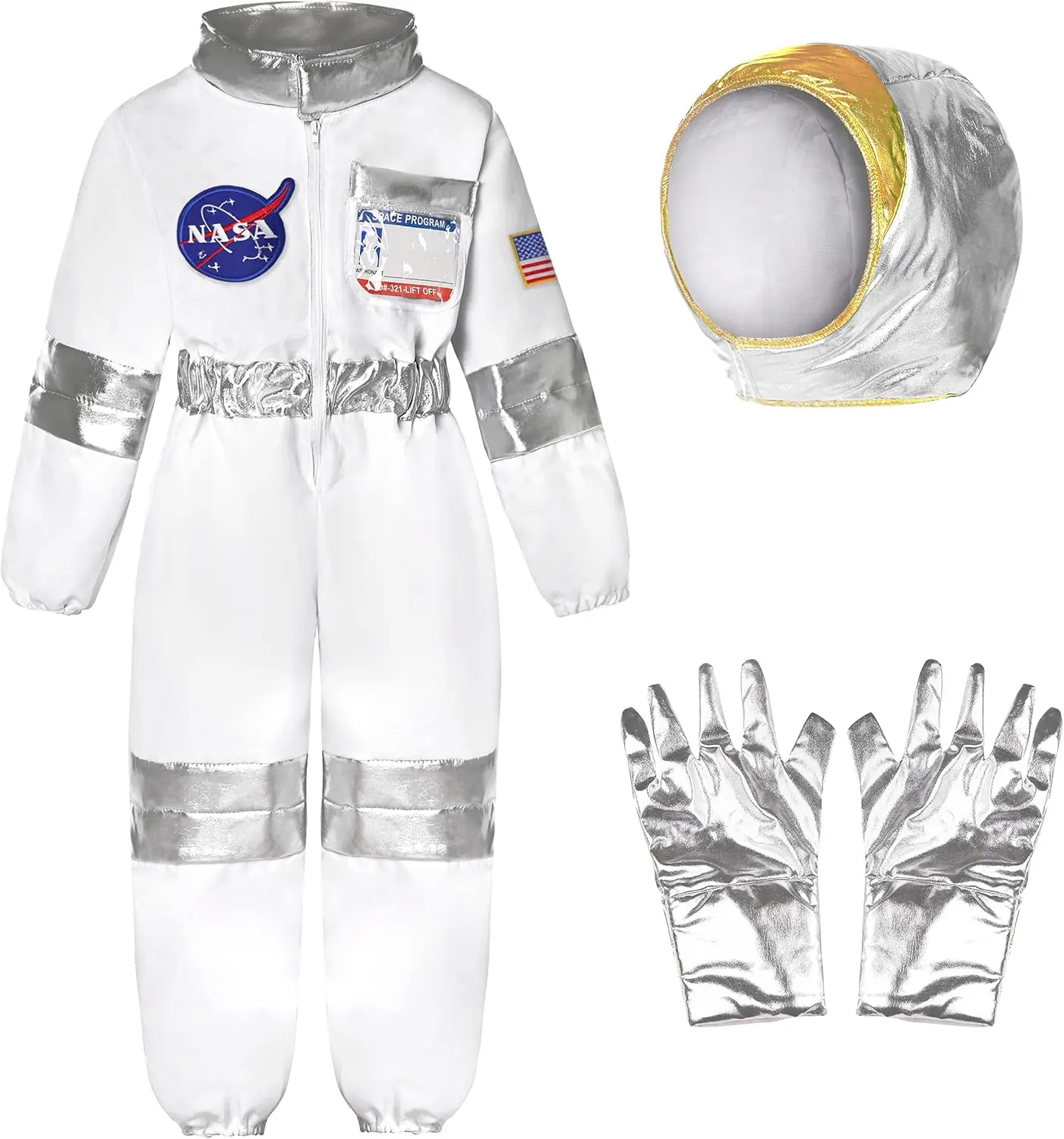 

NASA Pilot Kid Child Astronaut costume child Costume NASA Costume for Boys Girls Space Jumpsuit for Halloween Dress Up
