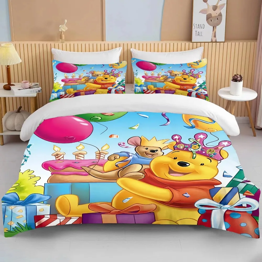 Imagem -05 - Disney Winnie The Pooh Bear Bedding Grupo Baby Bed Grupo Fronha Adulto Tampa da Cama Quarto Duvet Gift Pcs