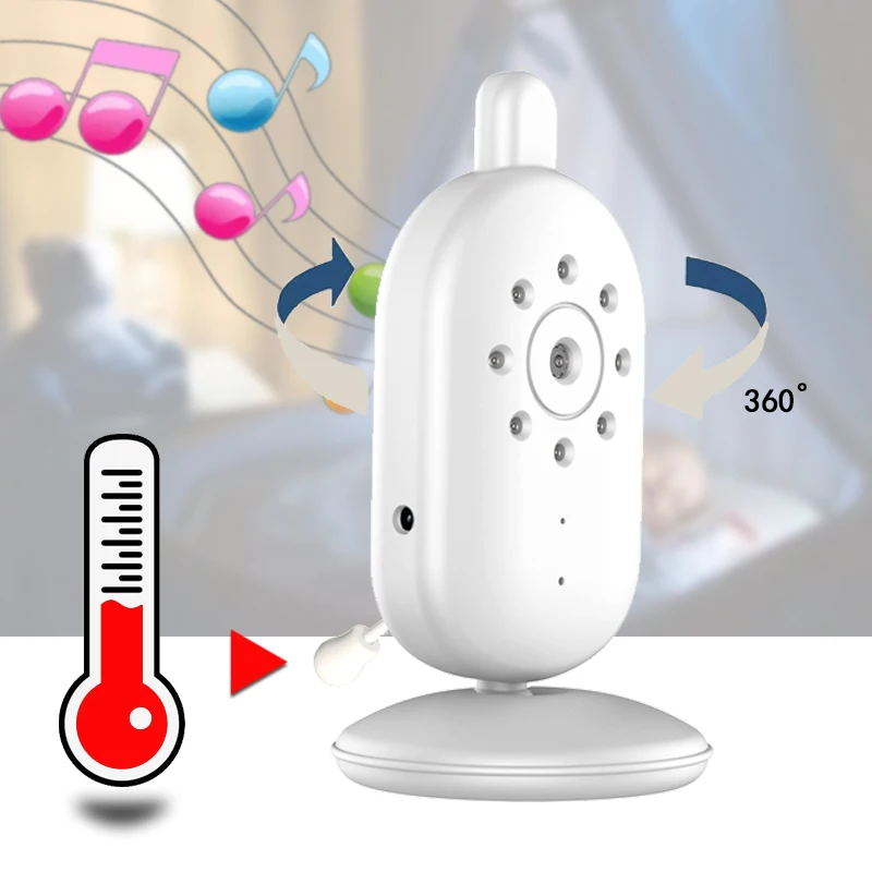 2.4 Inch Video Baby Monitor Two-Way Talkback Temperature Monitoring Auto Night Vision Security Camera Newborns Nanny Babysitter