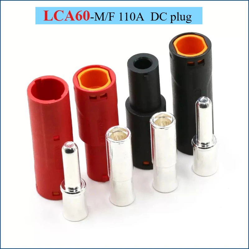 LCA60‑PB 110A High Current DC Crimp Connector, Silver‑Plated Copper Lithium Battery Plug for Drone, E‑bike, Energy Storage
