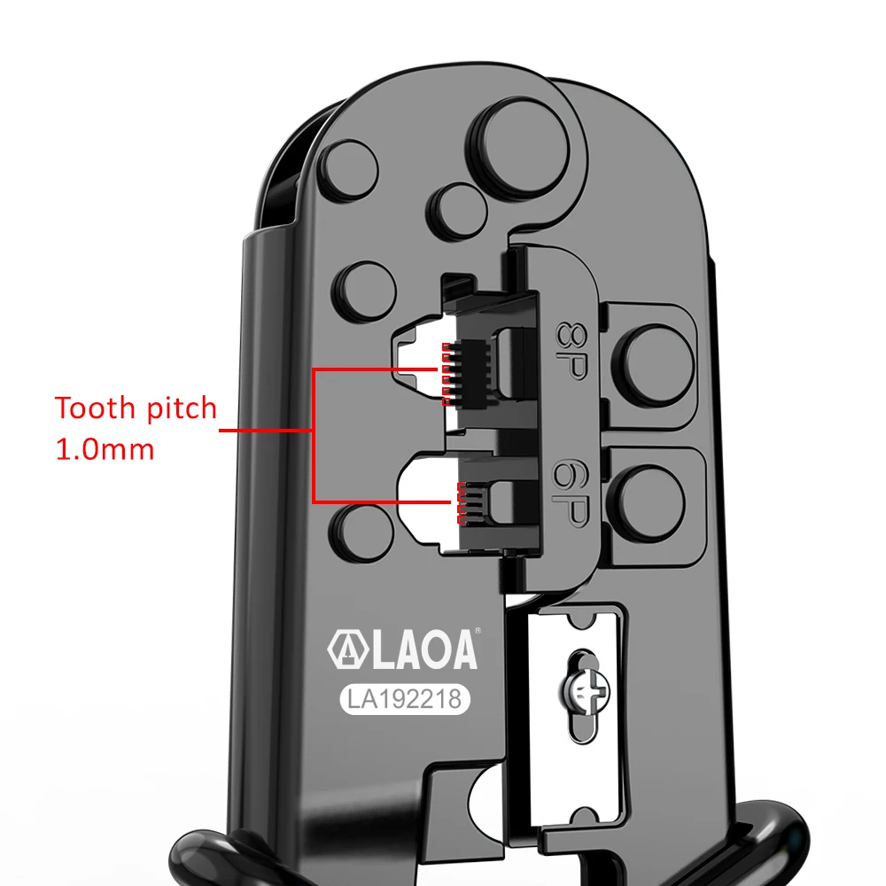 LAOA Ratchet Network  Pliers 8P6P Steel Wire Pliers Crystal Head Wire Pressing Pliers Three Purpose Set Wire Stripping Pliers