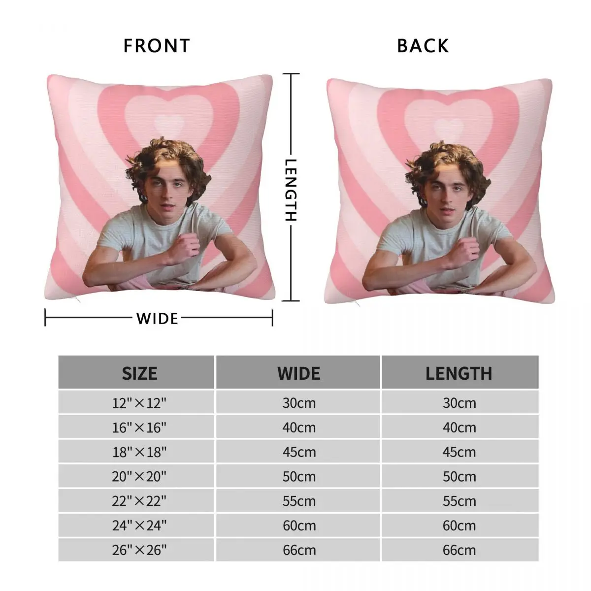 Timothee Chalamet Square Pillowcase Polyester Linen Velvet Creative Zip Decor Throw Pillow Case Sofa Seater Cushion Cover