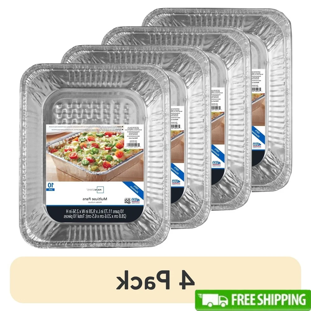 

Aluminum Foil Disposable Half Steam Pan Set 10 Count Eco-Friendly Multi-Use Buffet Casseroles Lasagna Pasta Salad Easy Clean-Up