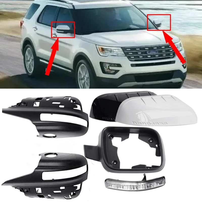 

For Ford Explorer 2011-2018 rearview mirror turn signal Door Side Mirror Frame Exterior Rear View Housing Shell mirror cover 1pc