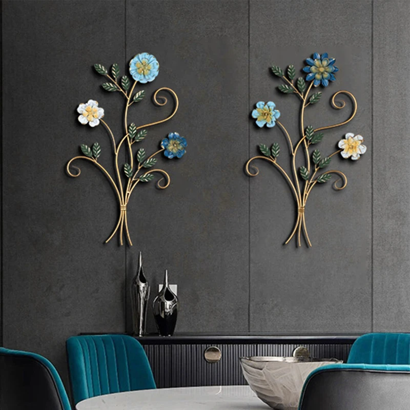 Metal Color Artificial Flower Decor Retro Vintage American Crafts Home Girl Kids Living Room Soft Outfit Wall Hanging Decoration