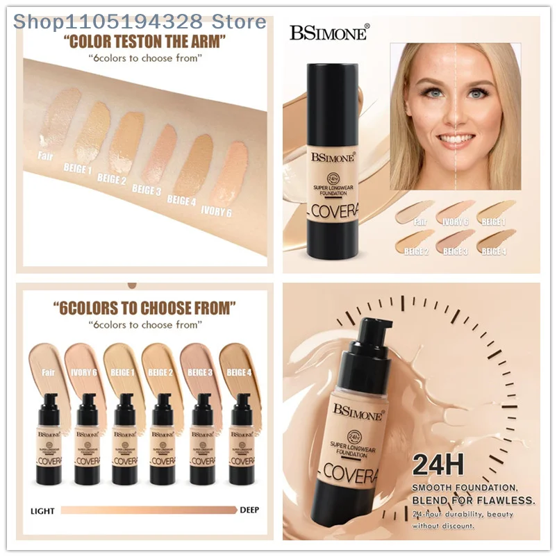 

[MP]BSIMONE Liquid Foundation, Waterproof, Matte Finish, Long Lasting, Concealer Cream For Uneven Tone- Daily Makeup Must-Have