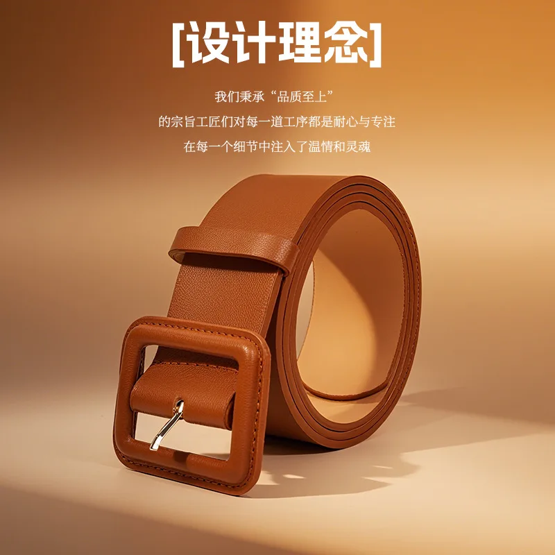 Jupes pour femmes de haute qualité avec ceintures, ceintures larges simples pour femmes, ceintures en cuir PU, marque de créateur à la mode et luxueuse