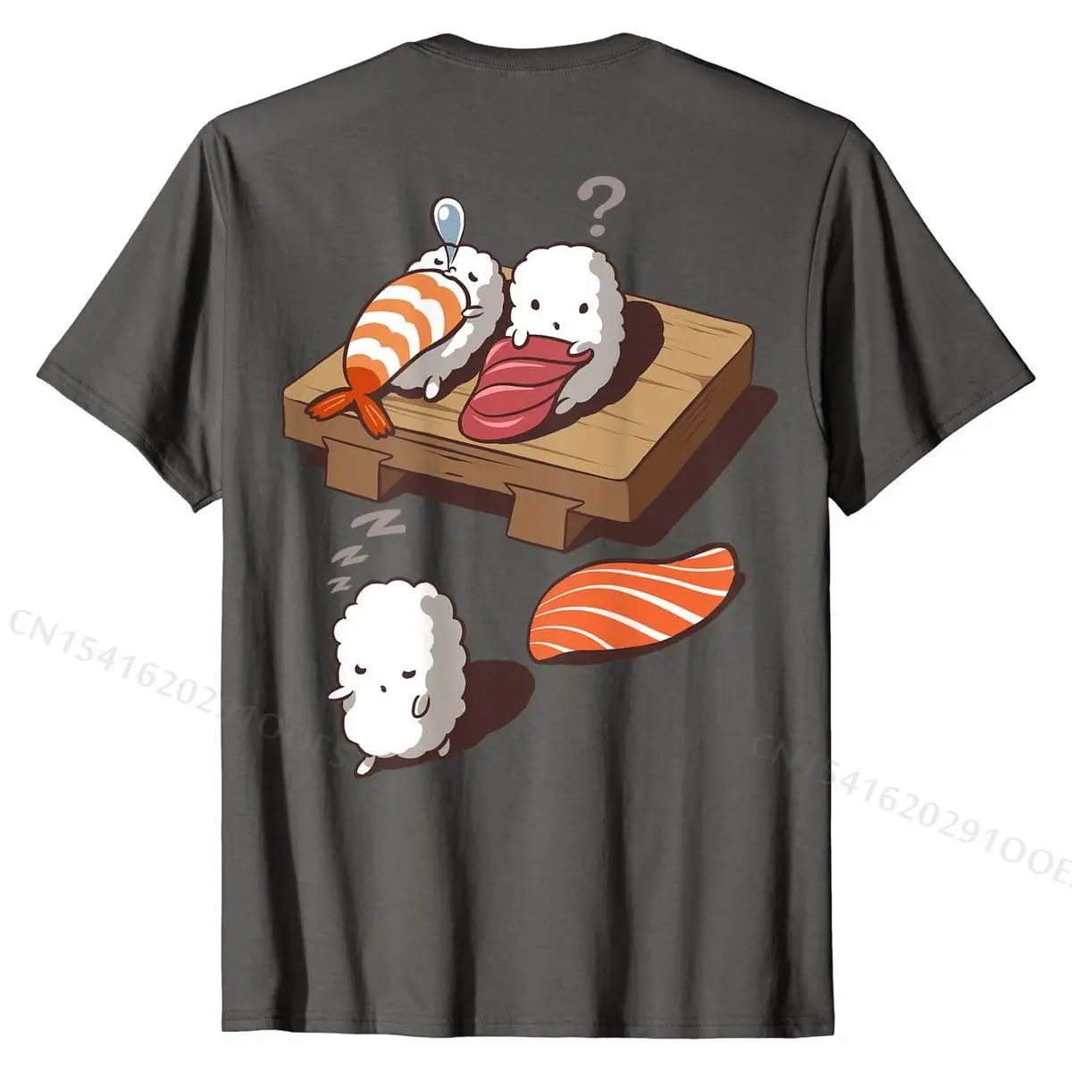 Funny Japanese Nigiri Sushi Sleepwalking T-Shirt Tops & Tees Fitted Simple Style Cotton Men Top T-shirts Design