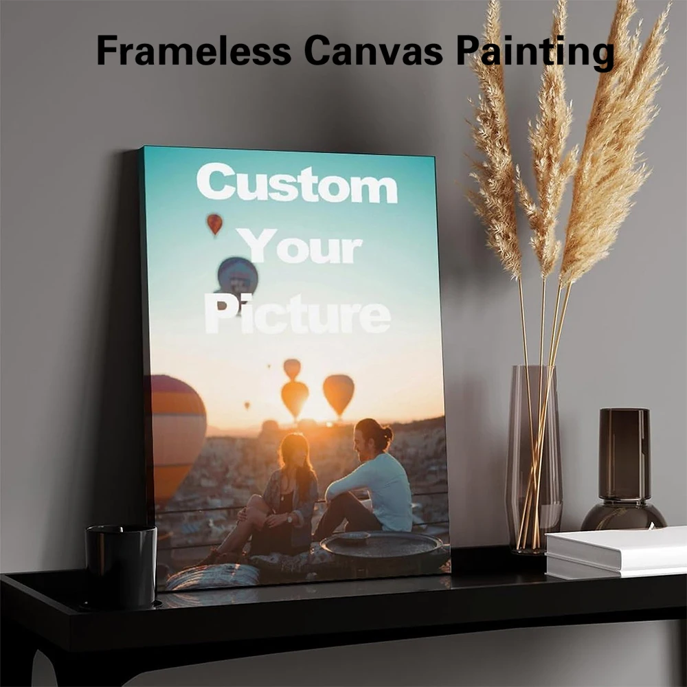 1pc Frameless Personalize Custom Photo couple Chinese Ink Splash Poster Art Print Canvas Painting Picture Canvas Painting