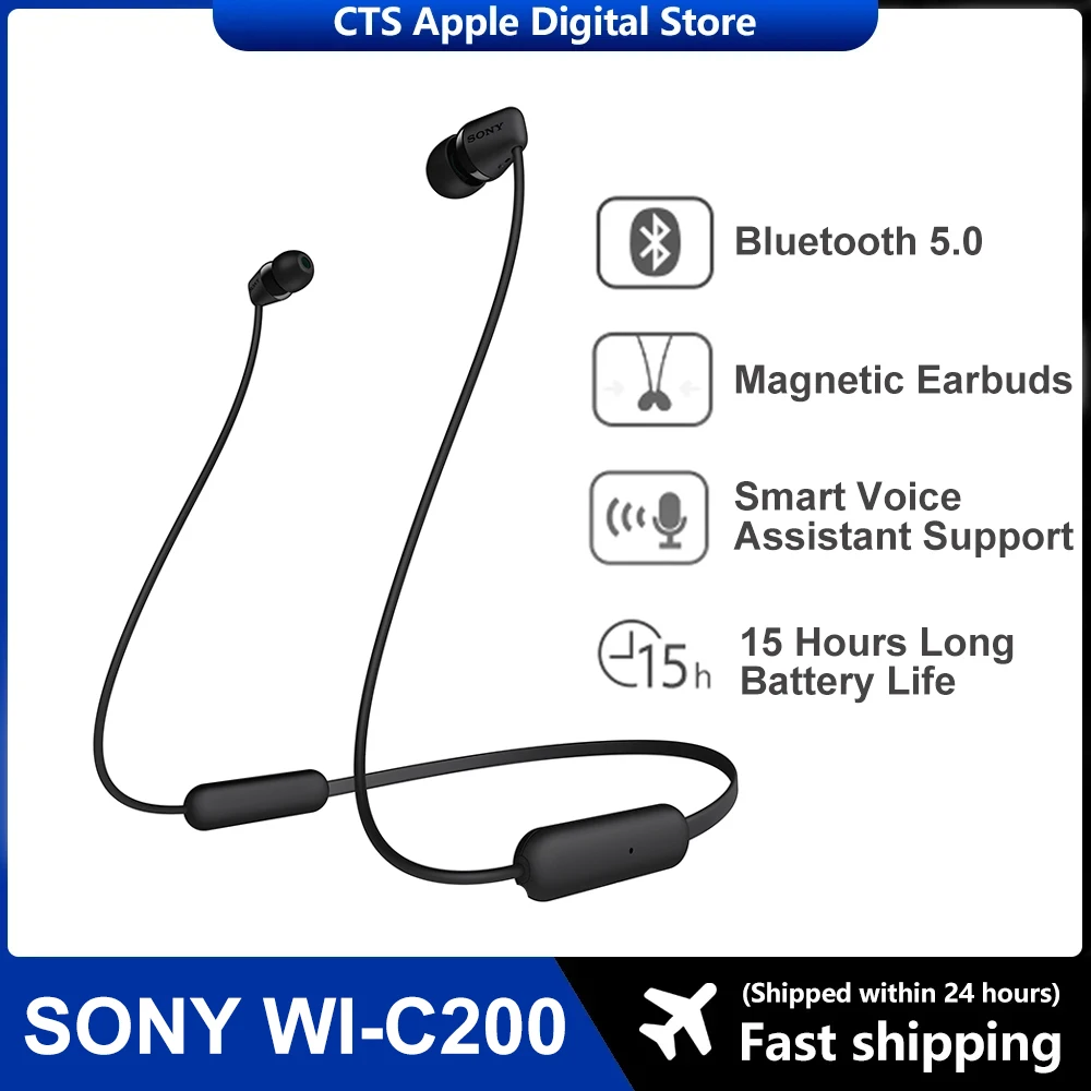 

Original SONY WI-C200 Wireless In-ear Stereo Headset Bluetooth 5.0 Sports Headset Magnetic Headset with Microphone