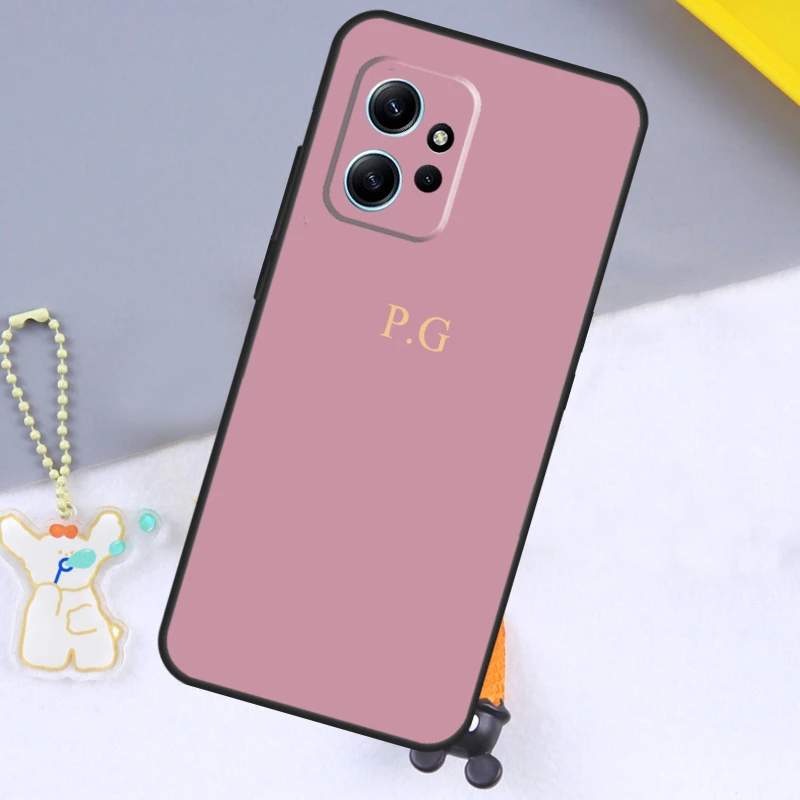 Pastel Custom Initials Monogram Case For Xiaomi Redmi Note 12 9 10 11 Pro 12S 9S 10S 11S Cover For Redmi 12 13C 12C 9C 10C