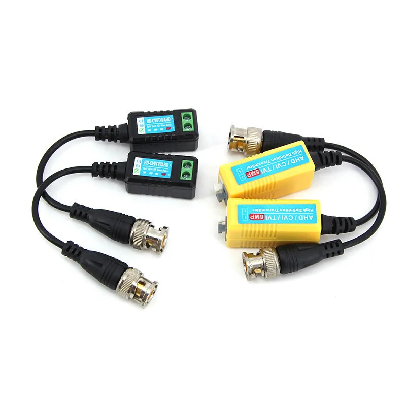 1Pair 4K 8MP CCTV Passive Balun RJ45 CCTV Video BNC Supply Power cable Connector to Twisted Support 8MP AHD/CVI/TVI Camera J17