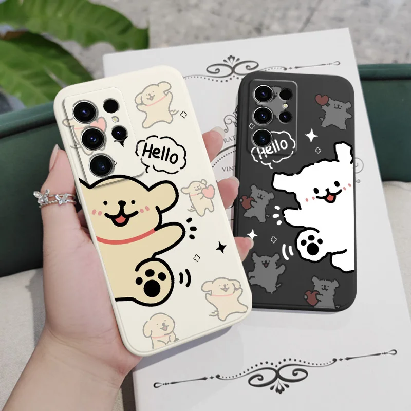 Bouncing Dog Phone Case For Samsung Galaxy S24 S23 S22 S21 S20 S10 S10E Ultra Plus FE Note 20 Ultra 10 Plus Cover