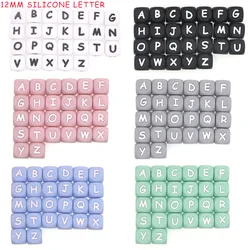 20/100/200/500/1000Pcs Silicone Letter Beads 12mm English Alphabet Food Grade DIY Personalized Name Pacifier Chain Pendant