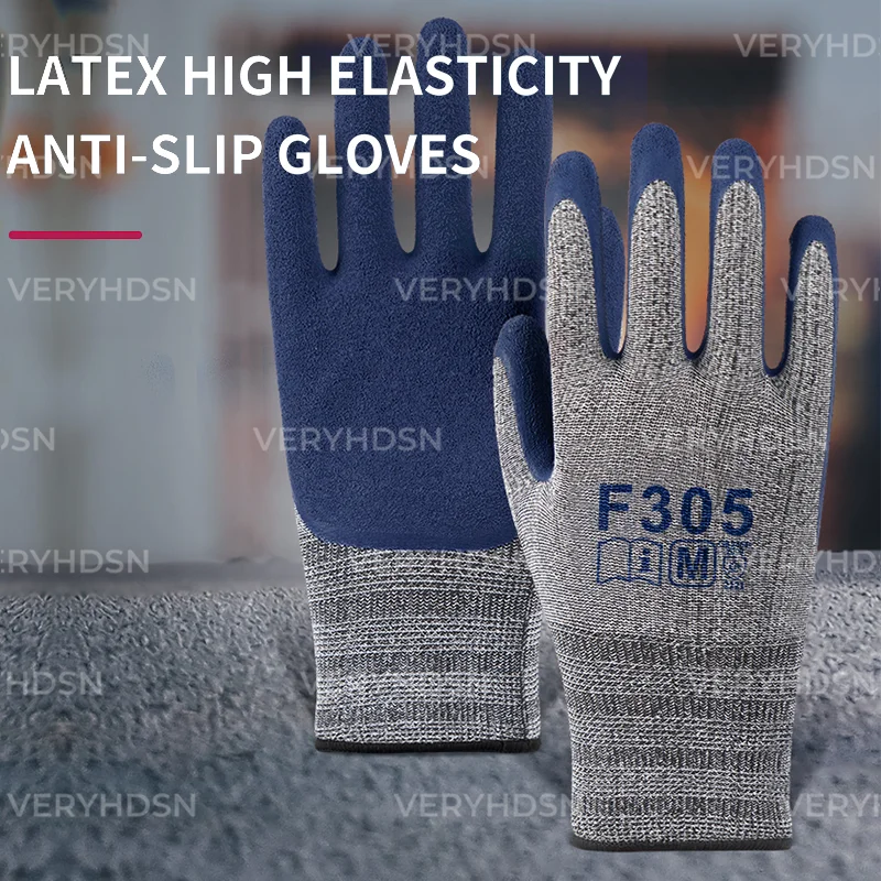 3pairs Safety Work Gloves For Men&Women Multi-Purpose Cut-Resistant Nitrile Foam Coated Durable & Breathable Firm Non-Slip Grip