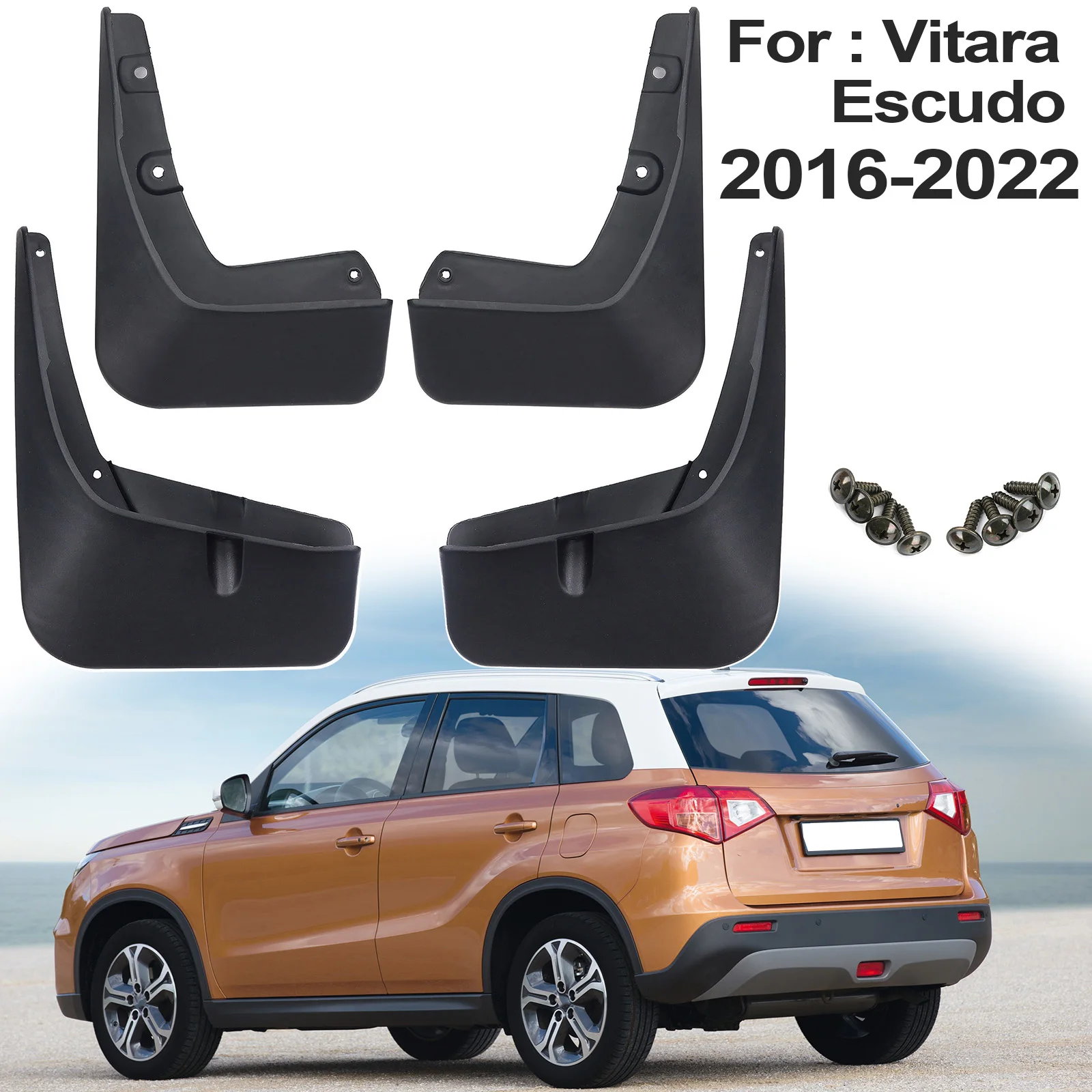 Car Mud Flaps For Suzuki Vitara / Edcudo 2016 2017 2018-2022 Mudflaps Splash Guards Mudguards  Fender Front & Rear Protector