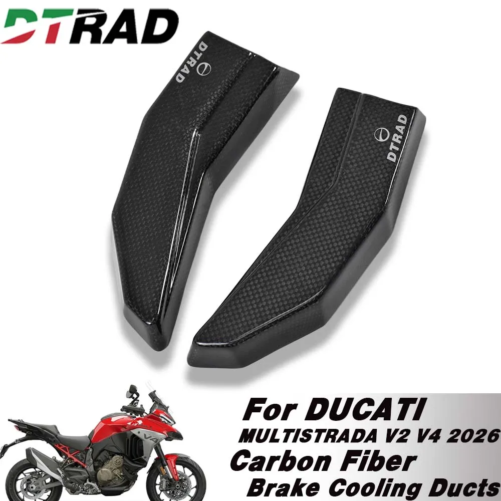 

For DUCATI MULTISTRADA V2 V4 PIKES PEAK 2021-2026 Motorcycle Carbon Fiber Brake Disc Intake Cooling Ducts Cailper Channel Cooler