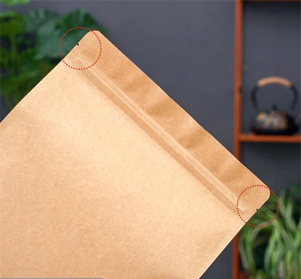 Eight Side Sealed Organ Kraft Paper Window Bag, Self-Sealing Bag, Self-Standing Bag, Food Tea Sealing Bag, Custom Wholesale