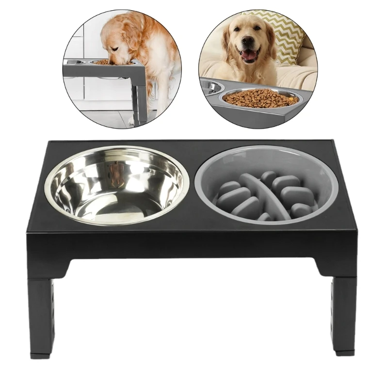 

Elevated Cat Water Bowl Slow Feeding Bowls Food Container for Cat Dogs Small Pet