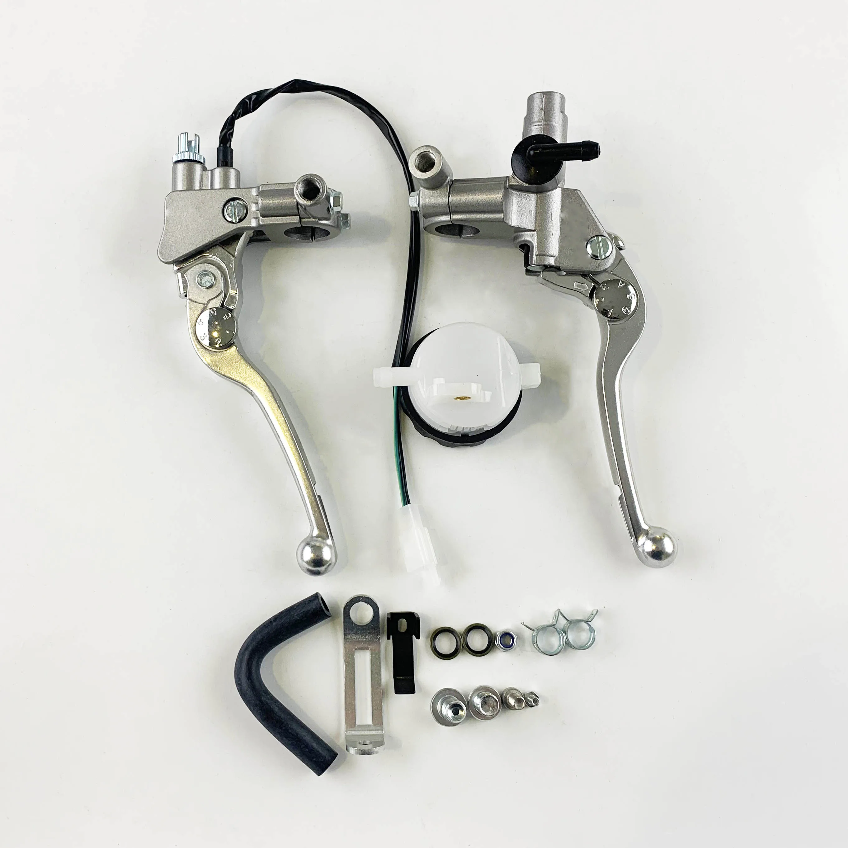 

Universal CNC Hydraulic Silver Motorcycle Disc Brake Upper Pump Clutch Handbrake Levers