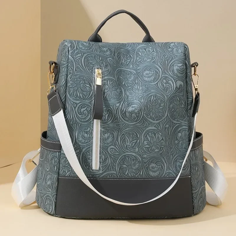 

2026 Hot Sale Exquisite Floral PU Fashion Backpacks High Quality Large Capacity Sense of Luxury Personality Backpacks for Women