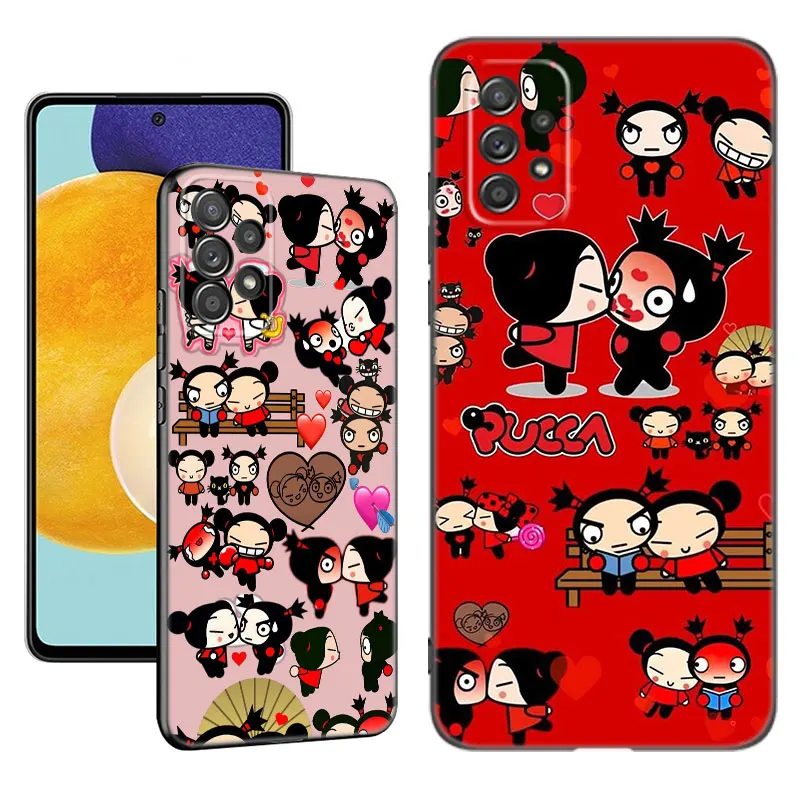 Pucca And Garu Phone Case For Samsung A13 A22 A24 A32 4G A23 A25 A34 A35 A52S A53 A54 A55 A73 5G A12 A14 A15 A31 A33 A50 A51 A72