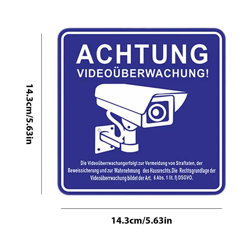 Segni della telecamera di sicurezza adesivo per esterni segnali di avvertimento di sicurezza 24 ore etichette di osservazione impermeabili adesivi del sistema di allarme della fotocamera