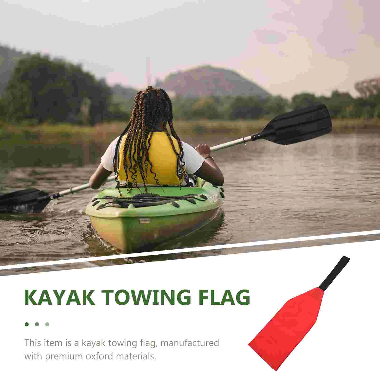 Kayak Flag Durable Canoeing Safe Safety Travel Warning for Outdoor Accessory Tail Towing Red Oxford Cloth