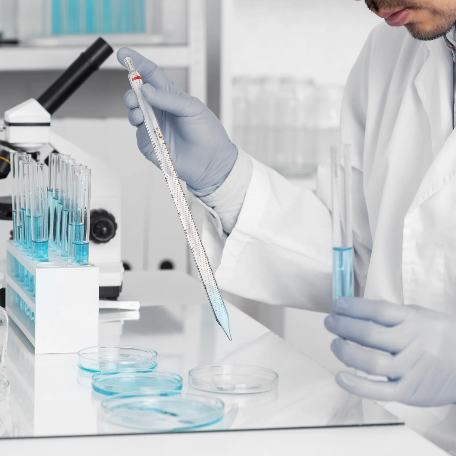 Graduated Glass Straw Heatproof Eco Friendly Laboratory Measuring Pipette for Science Experiments Drinking Transfer Calibrated