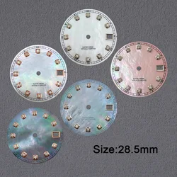 Nh35 Dial S Logo 28.5mm Pearl Diamond Dial Suitable For NH35 NH36 Movement No Luminous Watch Accessories Repair Tool