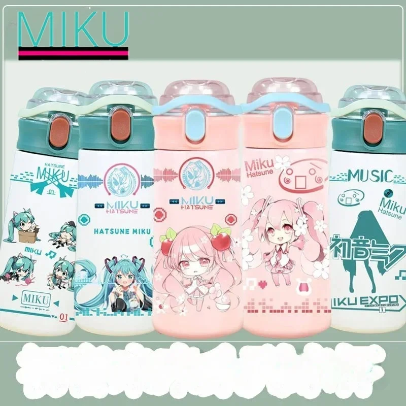 Kawaii Hatsune Miku термос чашка аниме периферийный симпатичный мультяшный стакан для воды из нержавеющей стали долговечная изоляция подарок на день рождения