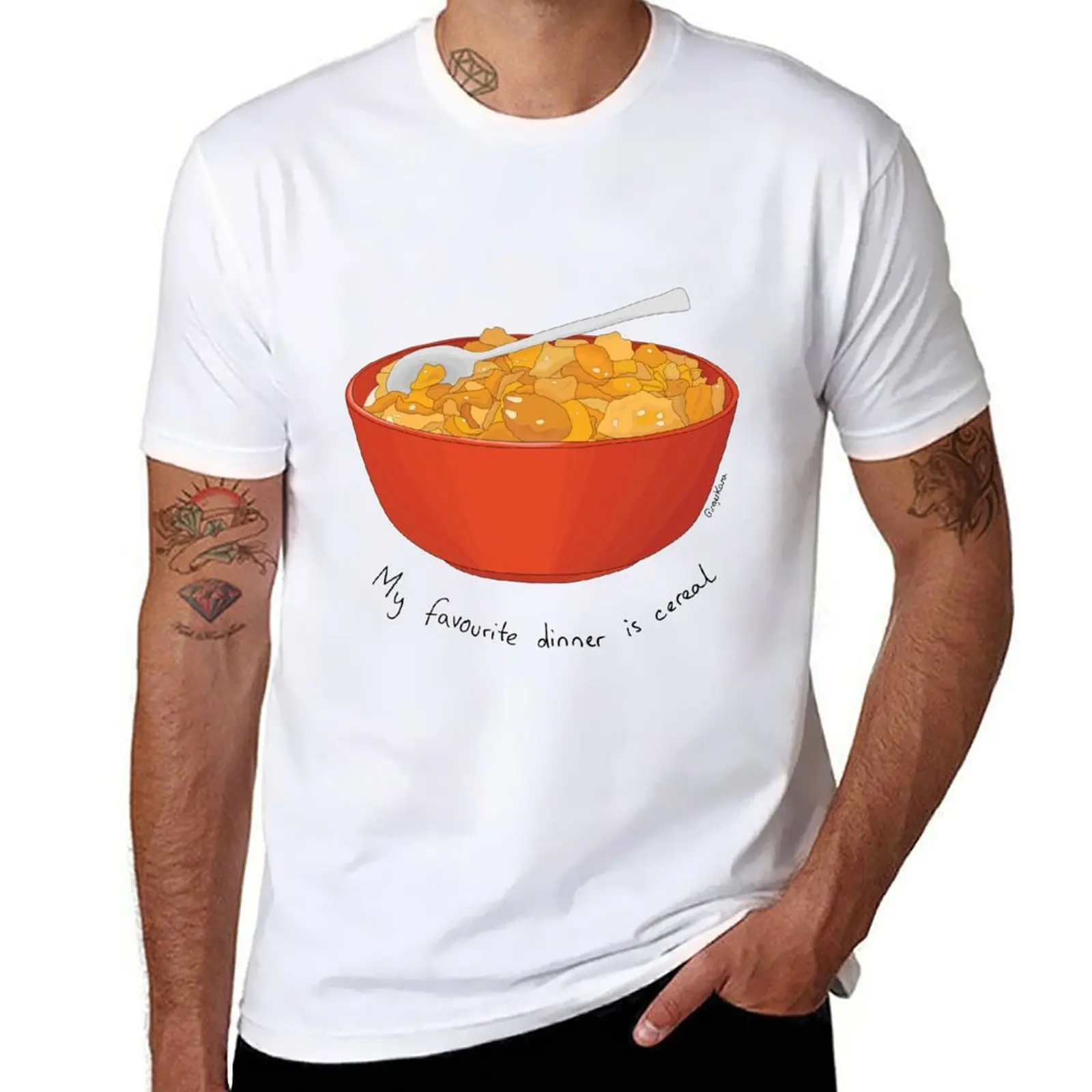 New My favourite dinner is cereal T-Shirt T-shirt for a boy custom t shirt black t shirt heavy weight t shirts for men