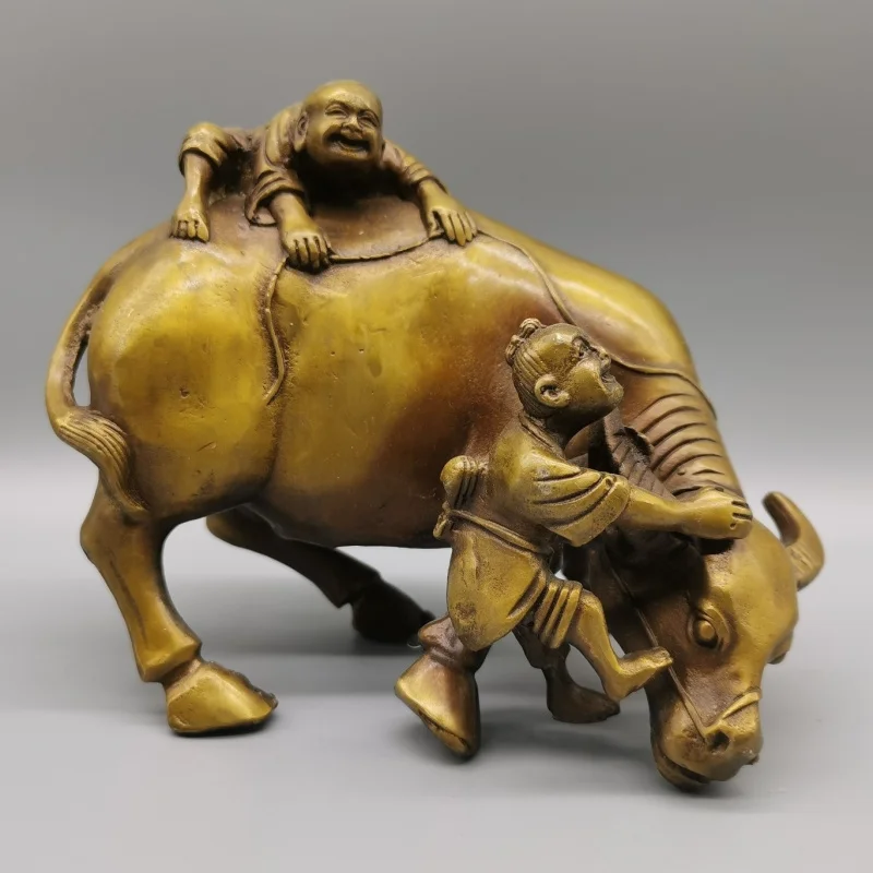 Antique collection: Bronze bull children, warm, harmonious, relaxed, natural, with a substantial form and fine crafts